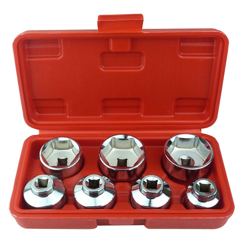 Ibetter Heavy Duty 7-Piece Oil Filter Cap Wrench Tool Kit Can Last For Ever Includes 24mm,27mm,29mm,30mm,32mm,36mm,38mm Socket Set Compatible with Mercedes Benz, VW, BMW and More Oil Filter Housing - Image 5